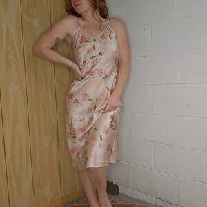 Vintage Floral Patterned Maxi Slip Dress